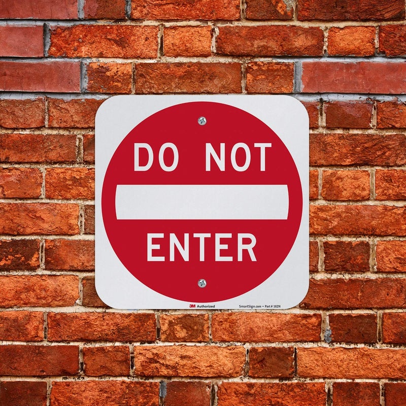 SmartSign علامة SmartSign-K-1307-EG "لا تدخل" | 12" × 12" ألومنيوم عاكس من الدرجة الهندسية 3M - أحمر على أبيض - Image 4